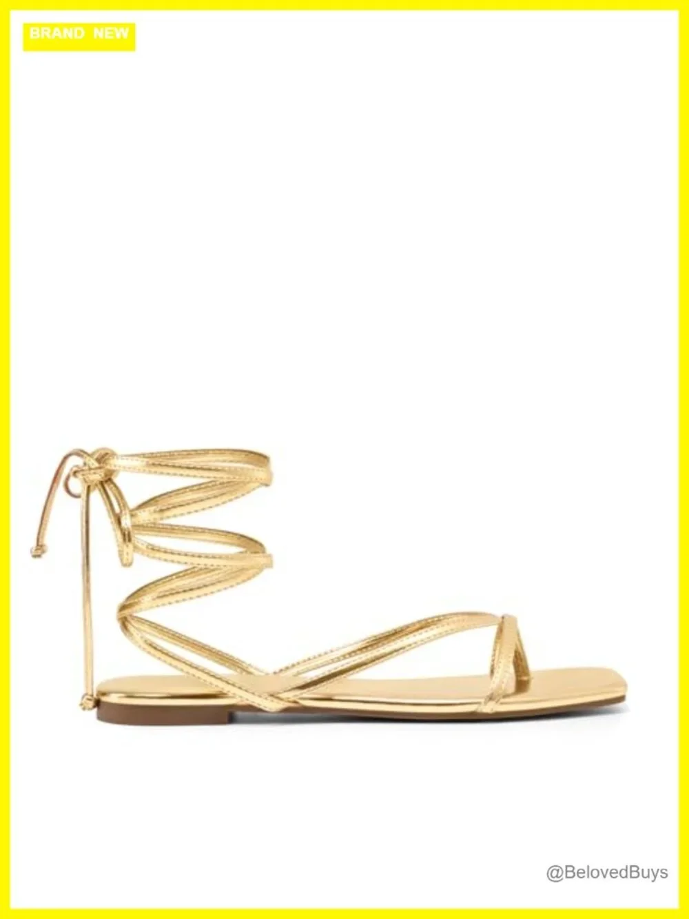 Women's Lace Up Strappy Flat Sandals Cushioned Gladiator Summer